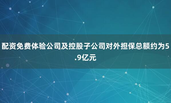 配资免费体验公司及控股子公司对外担保总额约为5.9亿元